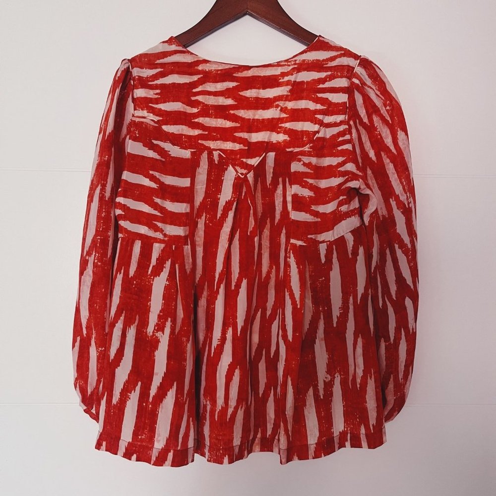 Isabel Marant Etoile Printed Silk Blouse - Blood Orange - Picture 3 of 3